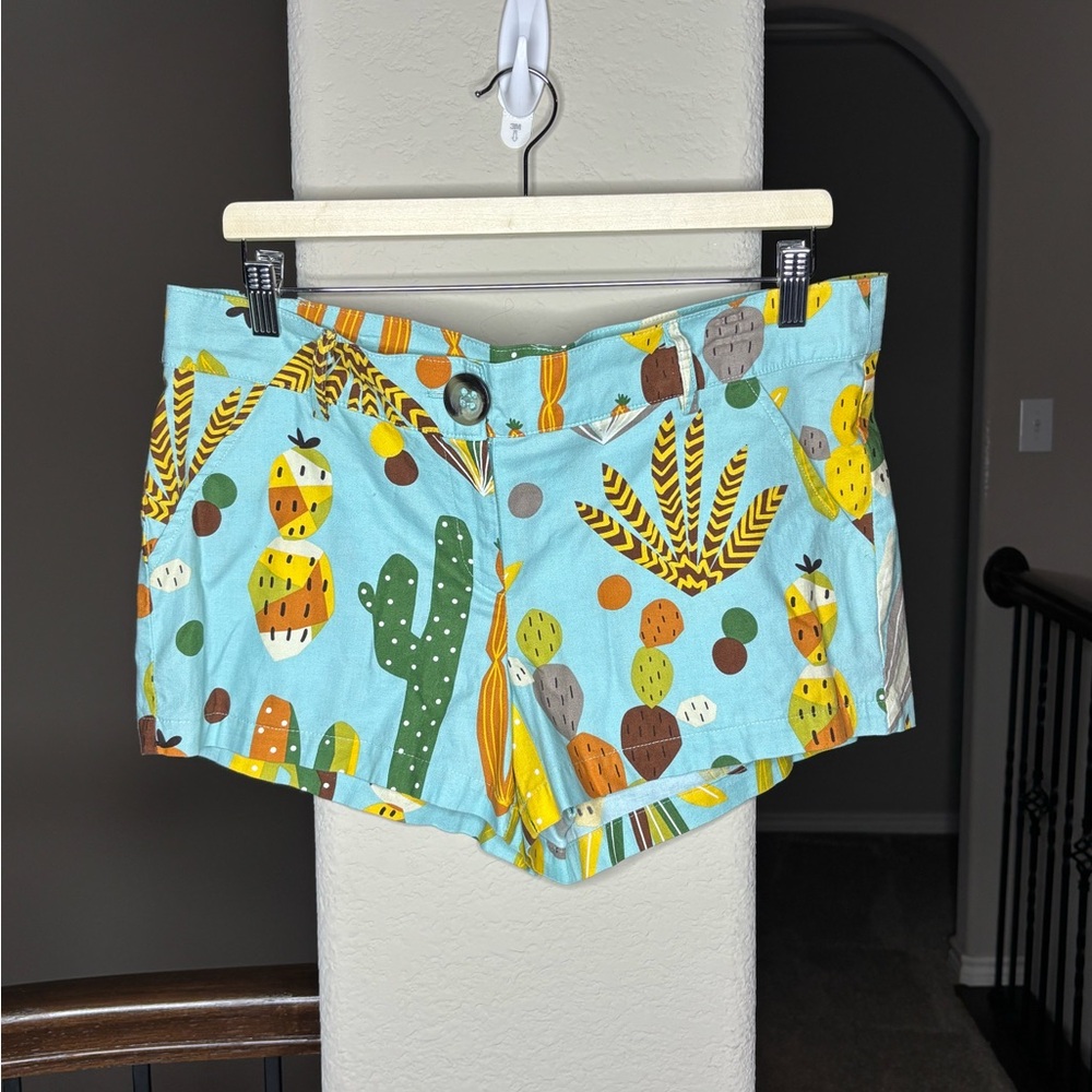 Cousin Earl 100% Cotton Made in USA Colorful Cactus  Style R4018 Shorts Size S